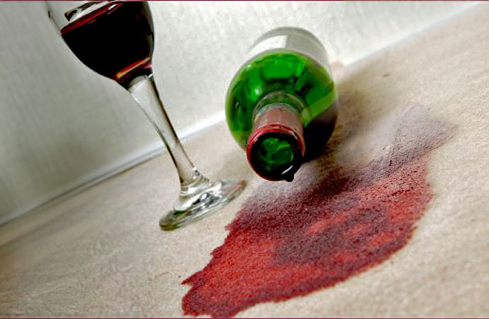 Red Wine has been fallen down in Carpet