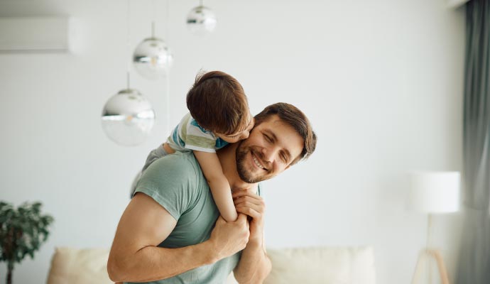 Person enjoying indoor air quality in room