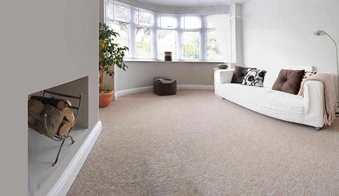 Beige carpet in clean living room