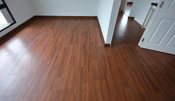 brown wood laminate clean floor in residential house