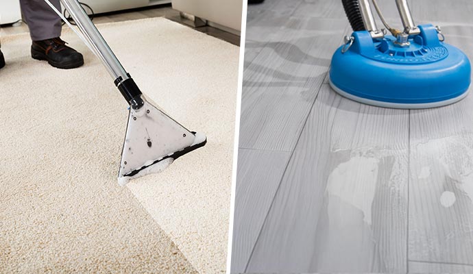 Collage of carpet and floor cleaning service