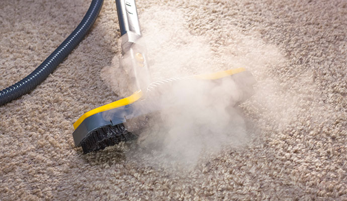Carpet cleaning using hot water extraction method