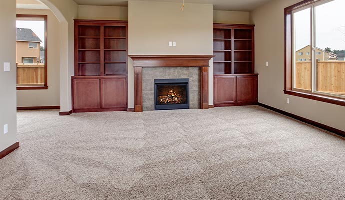 Freshly vacuumed living room carpet