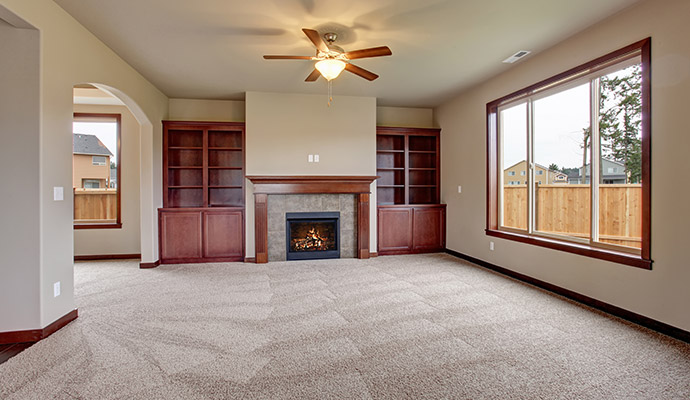 Living room carpet after cleaning