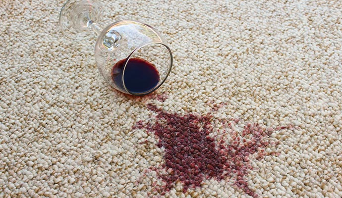 Wine spilled on a carpet.