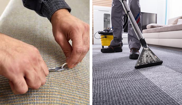 Carpet repair and professional cleaning composite