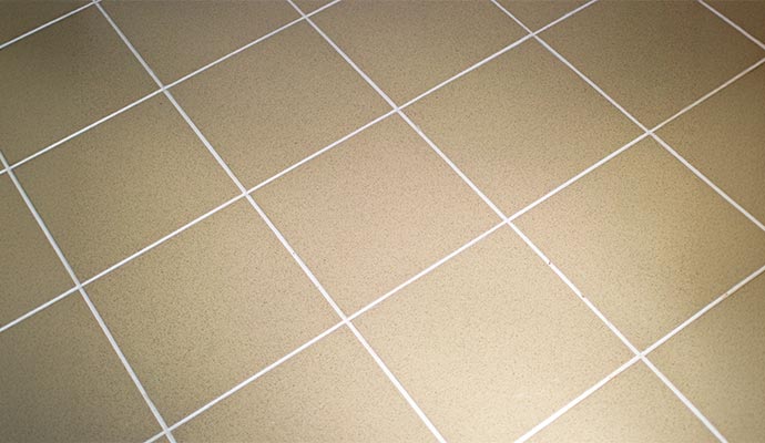 Clean white tile and grout