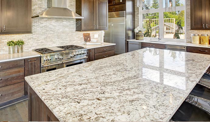 Shining natural stone countertop