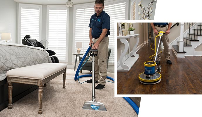 collage image of carpet and floor cleaning