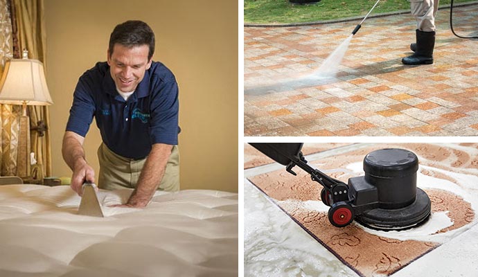 Collage of professional matterss cleaning pressure washing and rug cleaning service