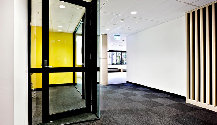 Commercial carpet tile installation and office flooring