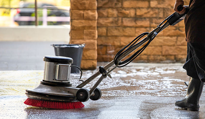 Concrete floor cleaning service