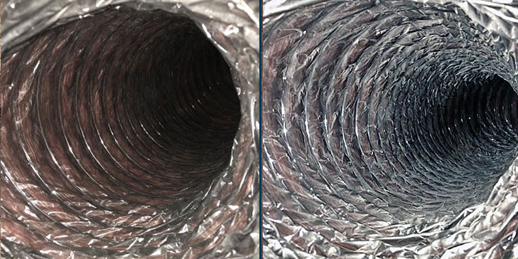 Duct cleaning before after