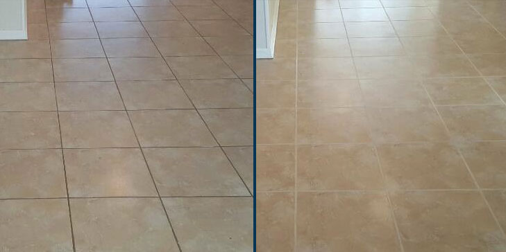 Tile and grout cleaning before after