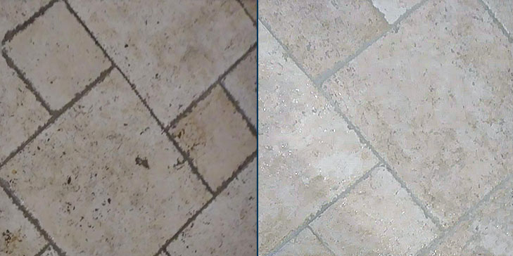 Tile and grout cleaning before after