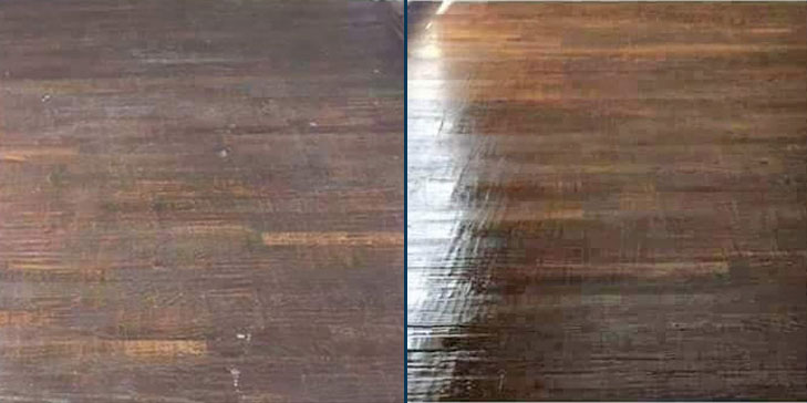 Wood floor before after revitalizing