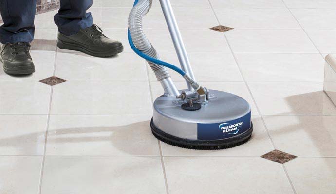Tile and grout cleaning with Dalworth Clean equipment