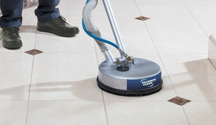 Dalworth professional cleaner cleaning outdoor tile floor