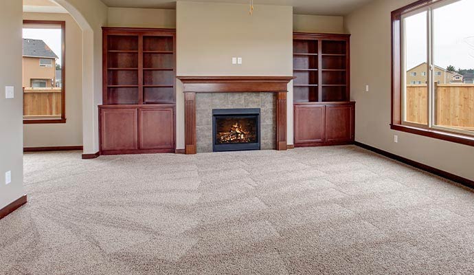 Freshly cleaned hypoallergenic carpet floor