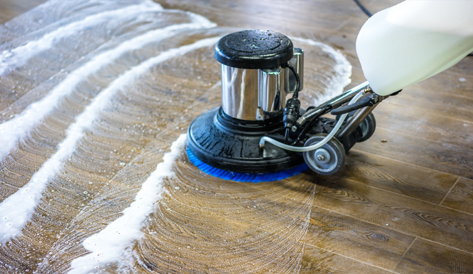 Cleaning hardwood floor by washing machine