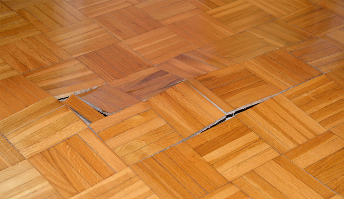 Hardwood floor damaged by water