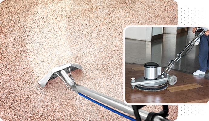 Collage of professional carpet and floor cleaning services