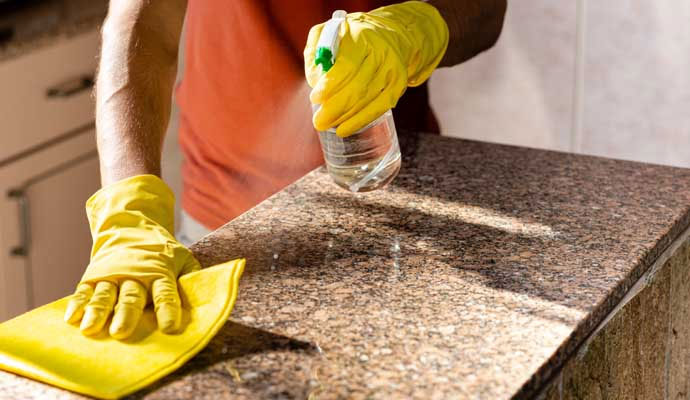 Professional granite countertop cleaning and polishing service