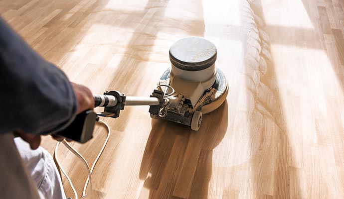 professional master floor cleaning with a machine