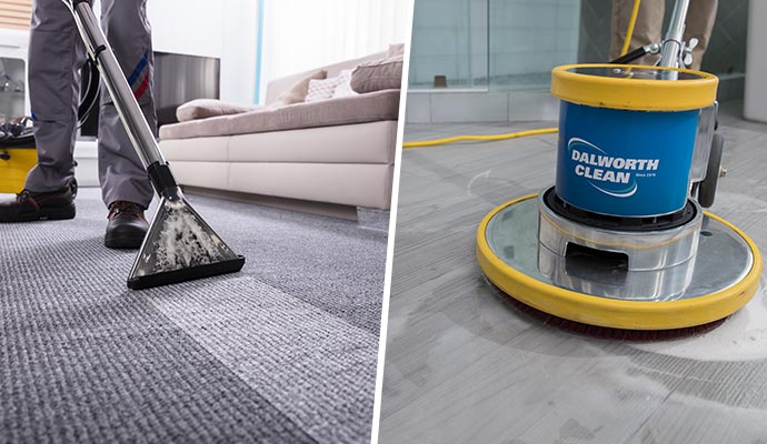 Collage of carpet and floor cleaning