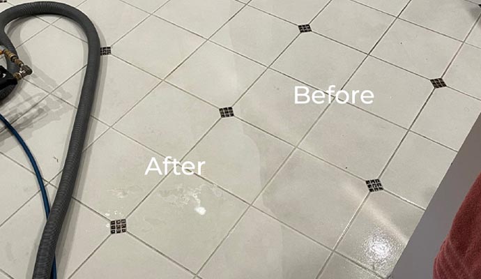 Beofre and after grout colorizing