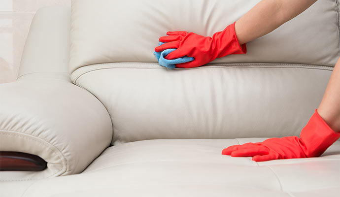 White leather sofa