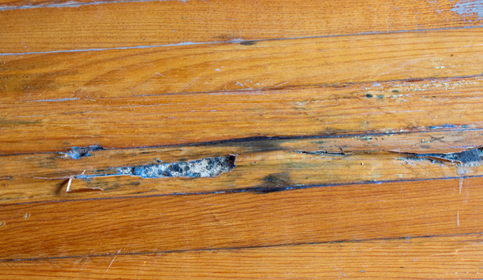 Damaged wooden floor